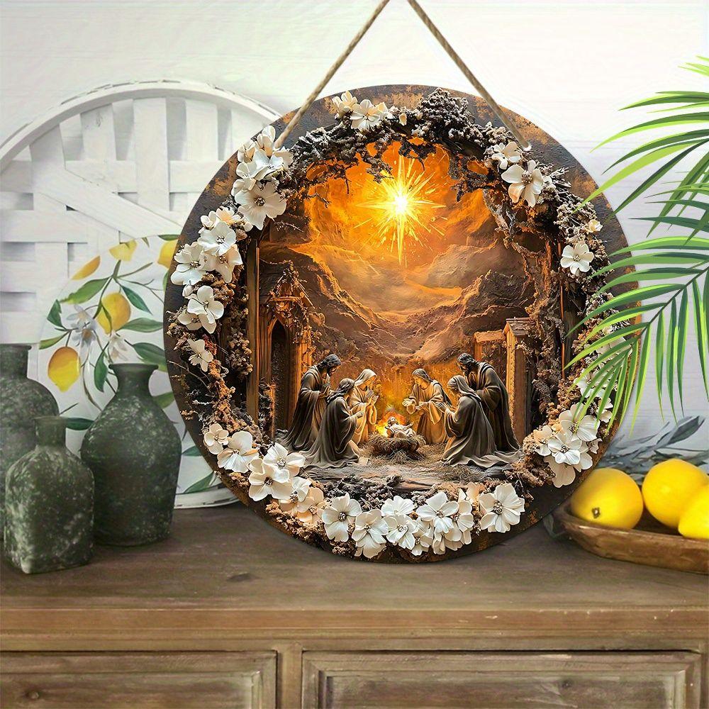 Holy Night Nativity Scene Pendant, Decoration of Home Walls or Doors, 2d Flat Wooden, Christmas Decoration, Gifts for Friends and Family