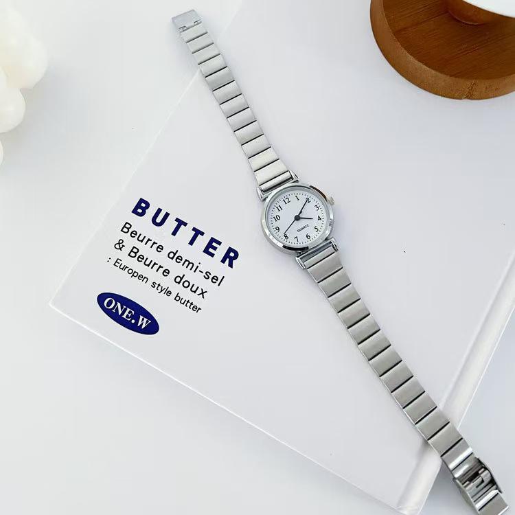 Элегантные женские часы с серебряным браслетом в виде бамбуковых звеньев - Простая, модная роскошь с маленьким циферблатом