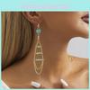 Элегантные Серьги из Натурального Золотого Камня с Модной Бахромой и Декоративной Цепочкой
