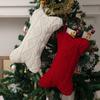 Вязаный рождественский чулок, чулок для собаки в форме кости, праздничный новогодний декор для дома и кухни, мешок для подарков для украшения елки.