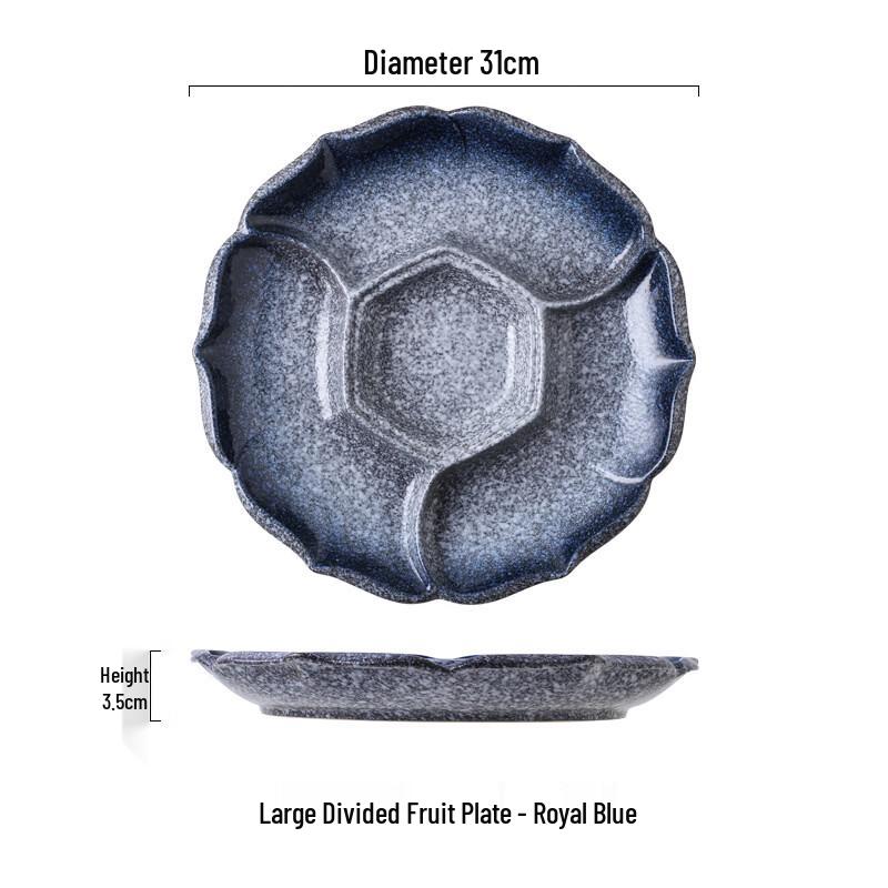 ZISIZ Divided Ceramic Fruit Plate