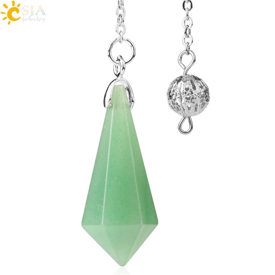 CSJA Rock Crystal Quartz Pendulum for Dowsing Rod Natural Stone Pendant Pendulos Pendules Radiesthesia Spiritual Products G690