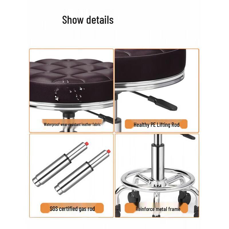 Adjustable Swivel Workshop Stool with Backrest