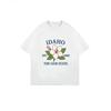 Oversized T Shirt Dress Black Idaho State Flower And Text Print Casual Streetwear For Women