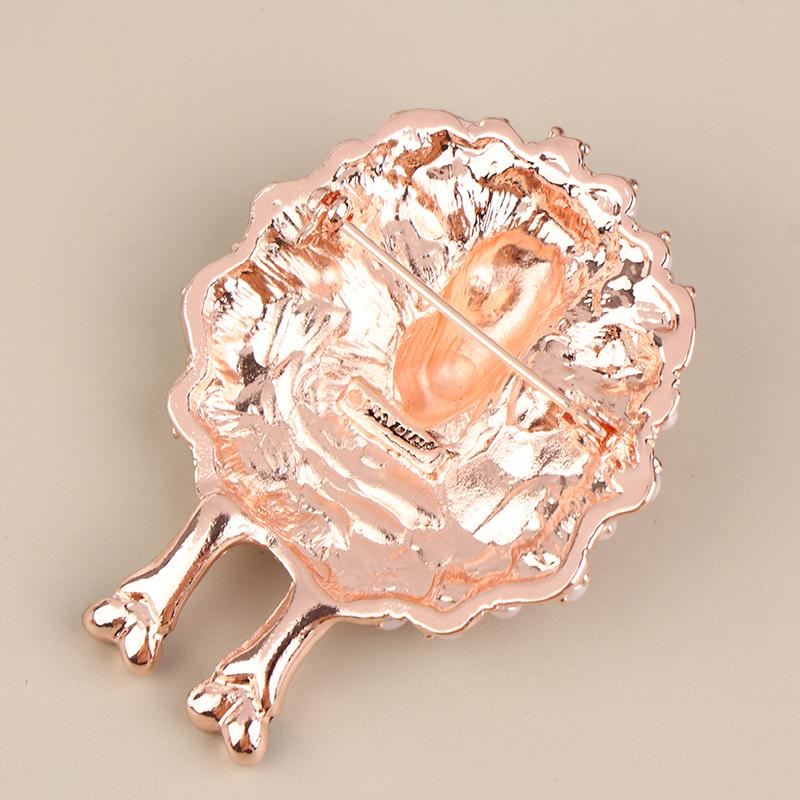 Брошь в виде мультяшного животного, инкрустированная жемчугом, милая овечка, брошь из сплава, подарок