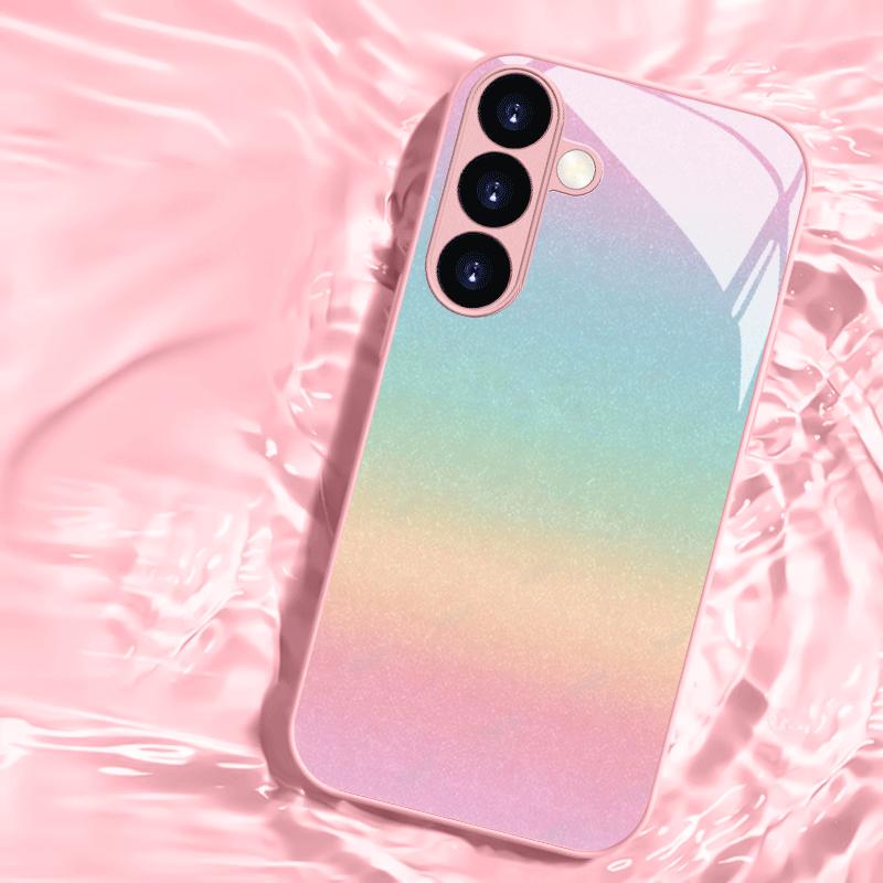 Новый чехол для телефона со сверкающим узором, стеклянный чехол для Samsung Galaxy S26 S25 S24 S23 S22 S21 FE Ultra Plus, версия для девушек