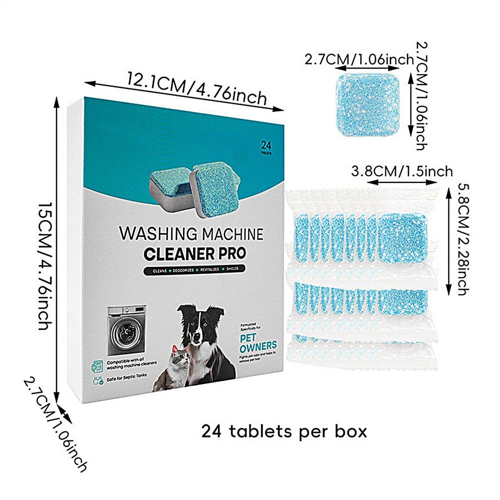 Washing Machine Cleaning Tablets Laundry Machine Cleaner Tablets 24 Pieces Deep Cleaning Stain Remover Laundry Tub Deodorizer