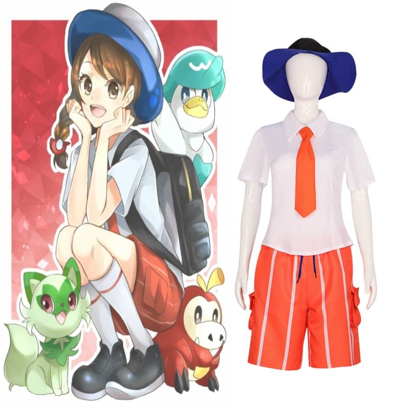 Комплект костюма для косплея Флориана и Джулианы из Pokemon Scarlet And Violet для Хэллоуина и сценических выступлений