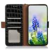 For Motorola Moto G75 5G Case Crocodile Texture Genuine Cow Leather Phone Wallet Cover