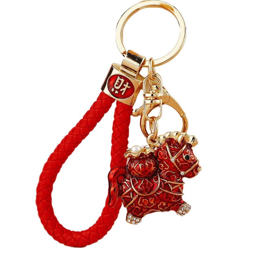 Exquisite Zodiac Horse Pendant Rhinestone New Year Pendant Fashion Horse Year Keychain Ornaments