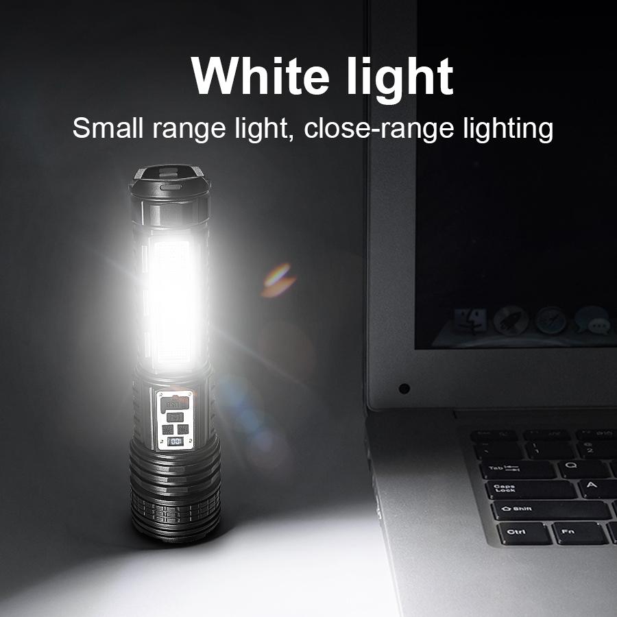 Самый мощный светодиодный фонарик 2*30 Вт, перезаряжаемый через Type-c, дальнобойный 1000 м, портативный фонарь для рыбалки, охоты, фонарь