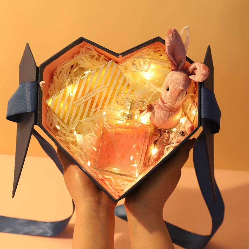 1 шт. Подарочные коробки в форме сердца, Двустворчатые коробки для угощений с лентой, Цветочная подарочная упаковочная коробка, Коробки для подарков на вечеринку, Сувенирная подарочная коробка для свадьбы, вечеринки по случаю дня рождения