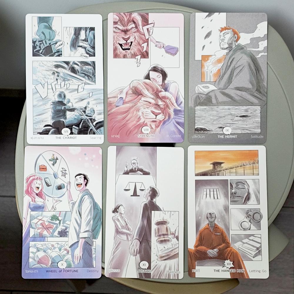 Манга Таро в жесткой коробке 90 карт (78 карт Таро + 12 карт Оракула) 12*7см Напечатано на 350GSM Двустороннем тисненом картоне
