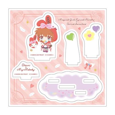 Серия "Волшебница Лирикал Наноха" x Персонажи Sanrio 05 Стер x Моя Мелоди [Иллюстрация мини-персонажа] Акриловая подставка-пластина