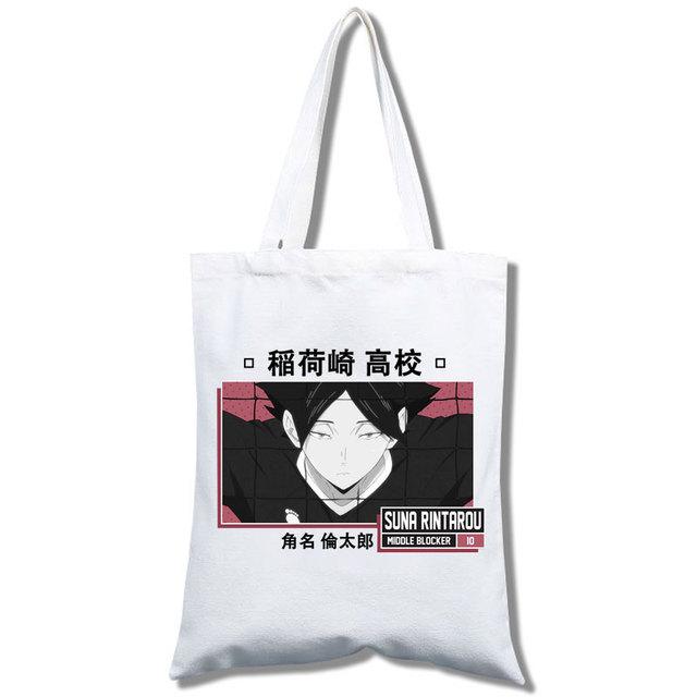 Футболка Haikyu Manga Nishinoya Yuu Oikawa Tooru с мультяшным принтом и графическим принтом, сумки для покупок для девочек, модная повседневная сумка-тоут
