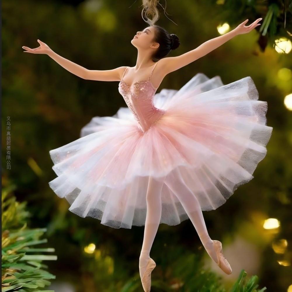 Pink Dress Ballet Girl Car Pendant 2D Flat Decorative Pendant Exquisite Ballet Girl Keychain Car