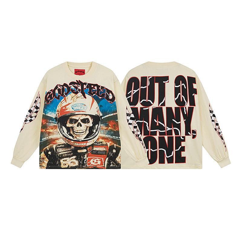 Odspeedss осень и зима новый прямой принт стирка вода ретро чистый хлопок хип-хоп красота тренд худи свитер