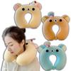 Милая U-образная подушка для путешествий Rilakkuma с наполнителем из пены с эффектом памяти, подушка для поддержки шеи, подушка для шеи с мишкой для самолета, автомобиля, офиса, моющаяся