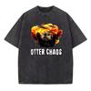 Футболка Otter Chaos Женская Милая Забавная Графическая Футболка с Морской Выдрой Унисекс Винтажная Хлопковая Футболка с Коротким Рукавом Топы