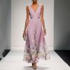 Summer Sexy V Neck Floral Chiffon Dress With Tie Waist For Casual And Party Wear
