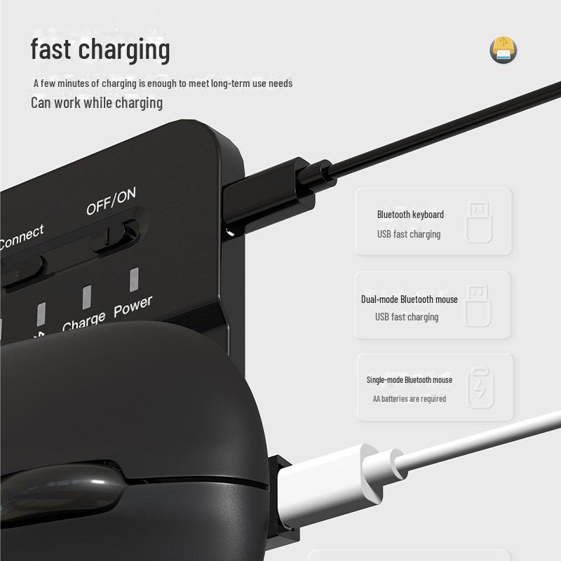 Комплект из магнитной беспроводной клавиатуры и мыши Bluetooth для устройств Apple (iPad, iPhone, Планшет, Компьютер)