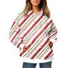 Ladies' Fashionable Long Sleeved Pullover With Christmas Print Hooded Pocket Sweatshirt