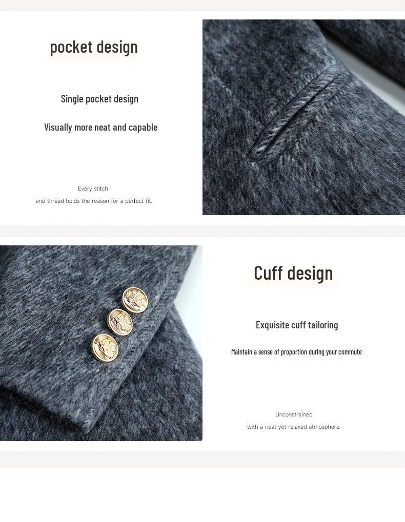 Женский маленький шерстяной блейзер - Стильный и универсальный короткий костюм для осени/зимы 2025