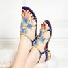 Fashion 2024 New Comfortable Crystal Sandals Women's High Heels Fashion Summer Diamond Inlaid High-grade Beach Leather Shoes