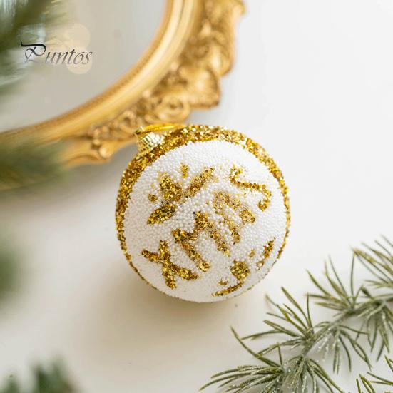 3 шт., 8 см, небьющиеся рождественские шары, украшения с ремешком, большой шар, подвесные подвески для рождественской елки, праздничное украшение, подарок на Новый год 2024