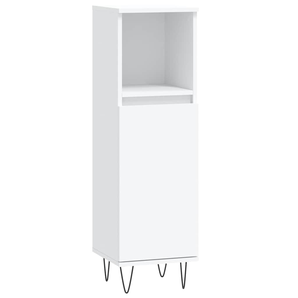 3 Piece Bathroom Furniture Set White Particleboard
