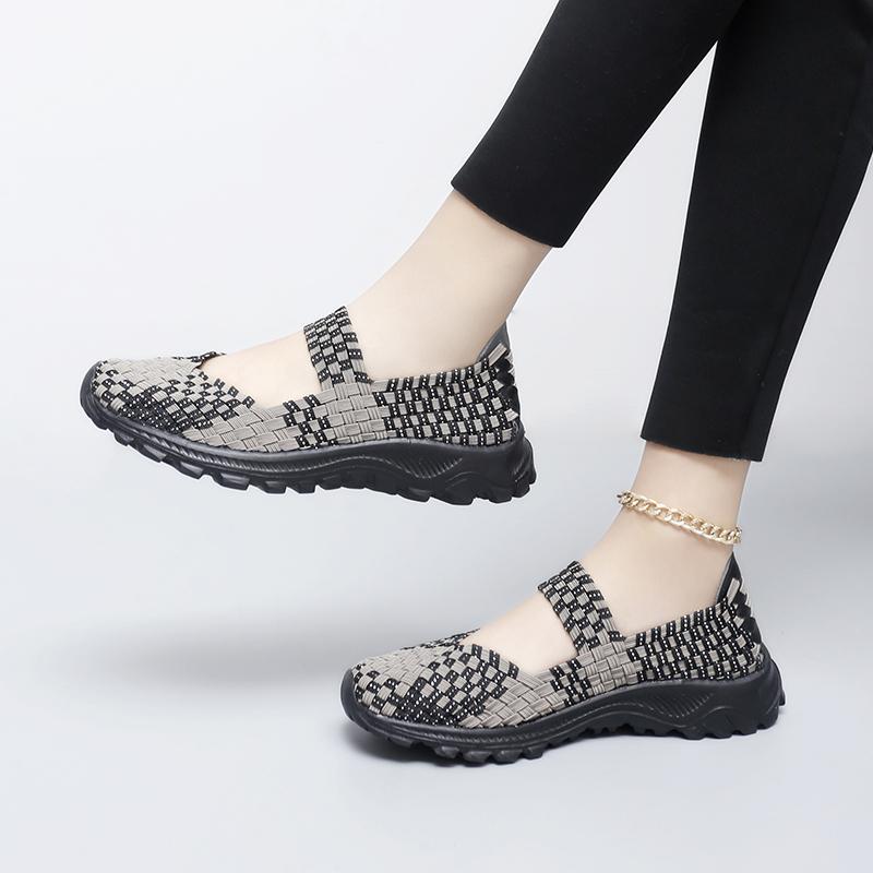 Summer Mary Jane Sandals Lady Handmade Braid Sandals Women Color Weave Girl Beach Shoes Plus Size