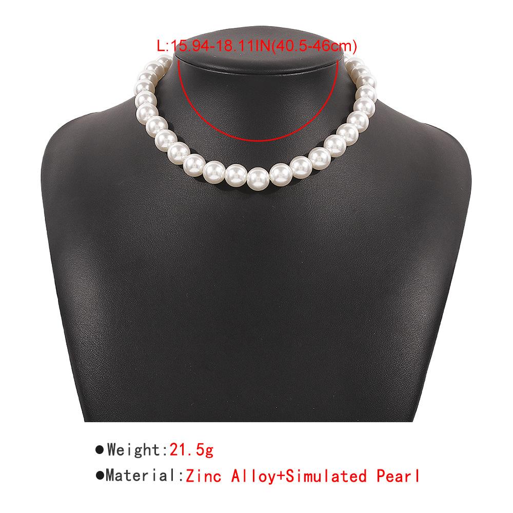 Tooxika Retro Elegant Fashion Choker Necklace Exaggerated Pearl Geometric Personality Temperament Necklace