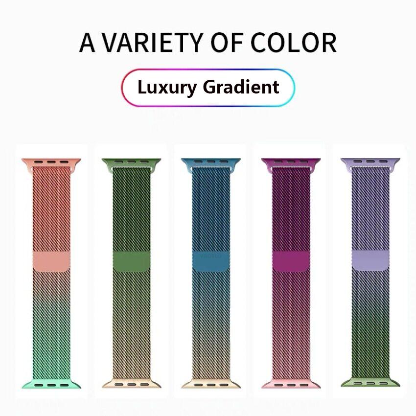 VAORLO Новый металлический ремешок Milan с магнитным градиентом цвета, браслет из нержавеющей стали для iWatch 345, 44 мм, 42 мм, 40 мм, 38 мм