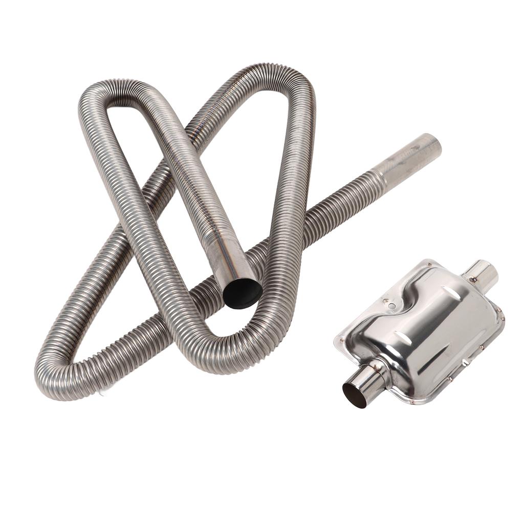 Parking Air Heater Exhaust Pipe with Muffler Stainless Steel Fuel Tank Diesel Gas Vent Hose 2.5cm