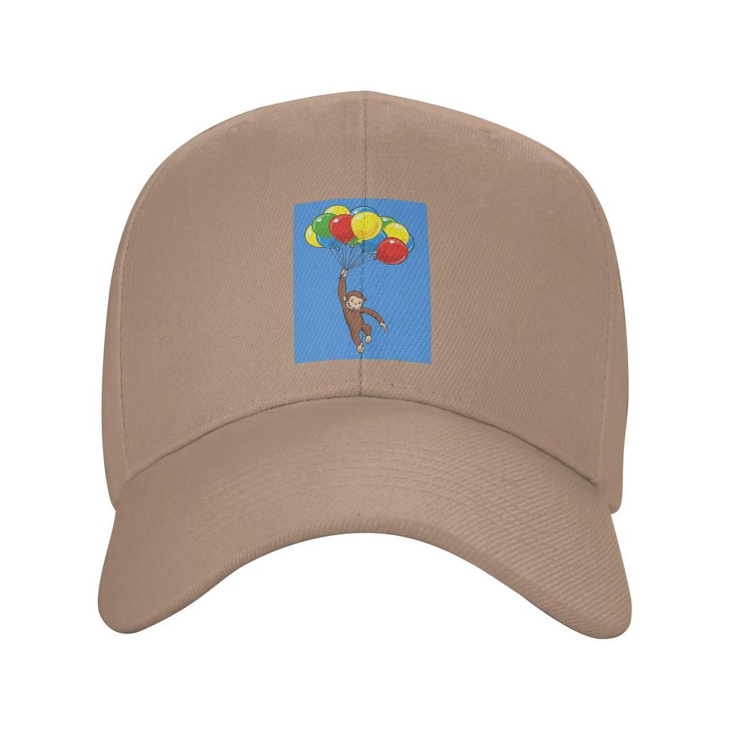 Curious George with balloons Baseball Caps Snapback Fashion Baseball Hats Breathable Casual Casquette Outdoor Men's And Women's