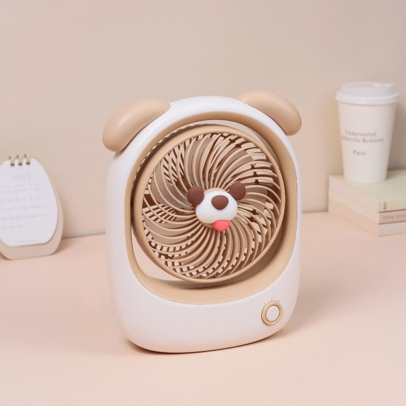 USB Rechargeable Quiet Desktop Small Fan for Dorms and Offices - 7-inch Large Wind