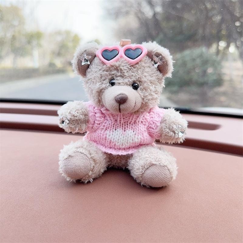Cute Cartoon Bear Car Dashboard Decoration Plush Figurine Interior Ornament