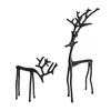 1/2Pcs Christmas Reindeer Statue Minimalist Artistic Deer Figurine Metal Animal Sculpture Home Office Desktop Decoration Ornament
