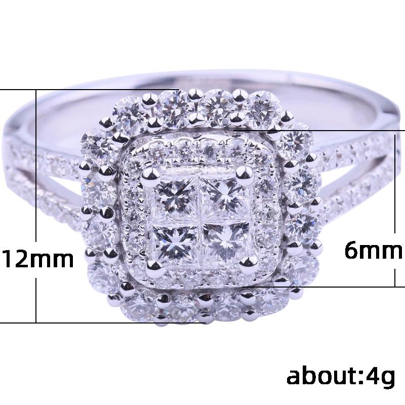 Cao Shi European & American Classic Women's Micro-Inlaid Zircon Wedding Ring