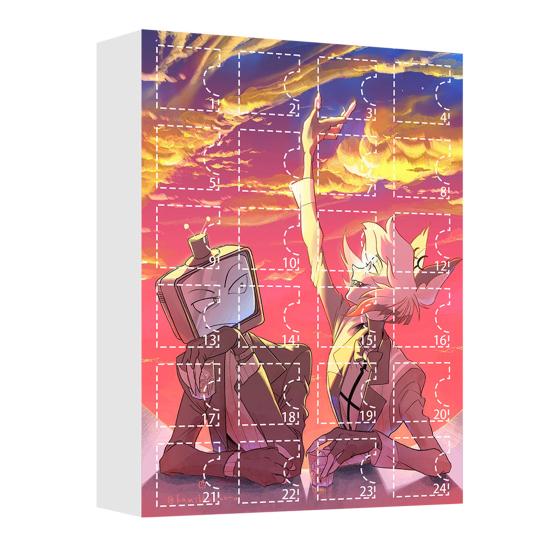 Yousheng  Hazbin Hotel Advent Calendar 24 Day Christmas Countdown Box with Unique Window Design Multifunctional Holiday Decoration for Kids Rooms Cars