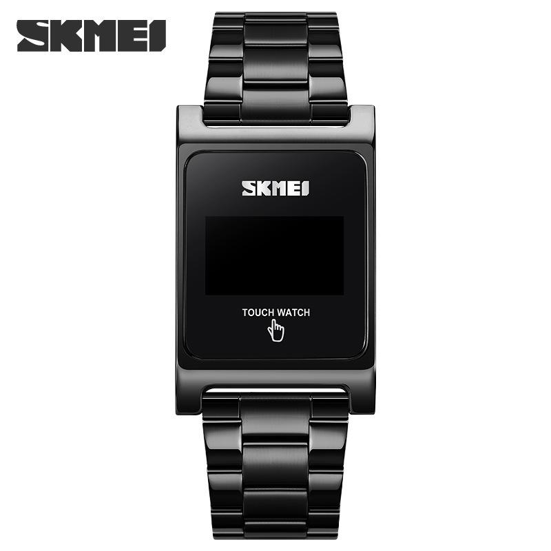 Moment Beauty Модные светодиодные сенсорные часы со светящимся стальным ремешком Водонепроницаемые мужские электронные часы со стальным ремешком Модные деловые часы для мужчин