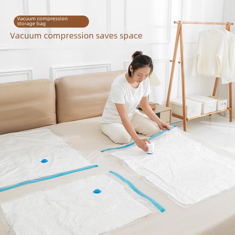 Large Transparent Vacuum Compression Quilt and Clothing Storage Bag