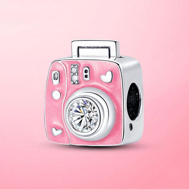 Подвески для путешествий, стерлингового серебра 925 пробы, маленькая девочка, воздушный шар, самолет, камера, висячие подвески, бусины, подходят для оригинального женского браслета, ювелирные изделия