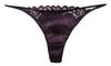 MAYUDAMA SILK Silk Silk Satin French Lace String Elegant Underwear Panties X High-Quality Low-Rise T-Back Women's (Purple Purple)