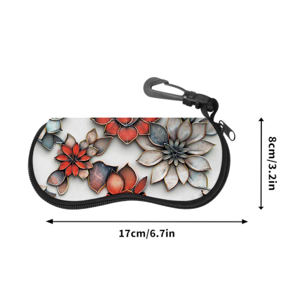 2D-Floral Print Protective Eyeglasses Holder, Sunglasses Case, Aesthetic Botanical Pattern Eyewear Pouch, Stylish Women Travel Spectacle Container