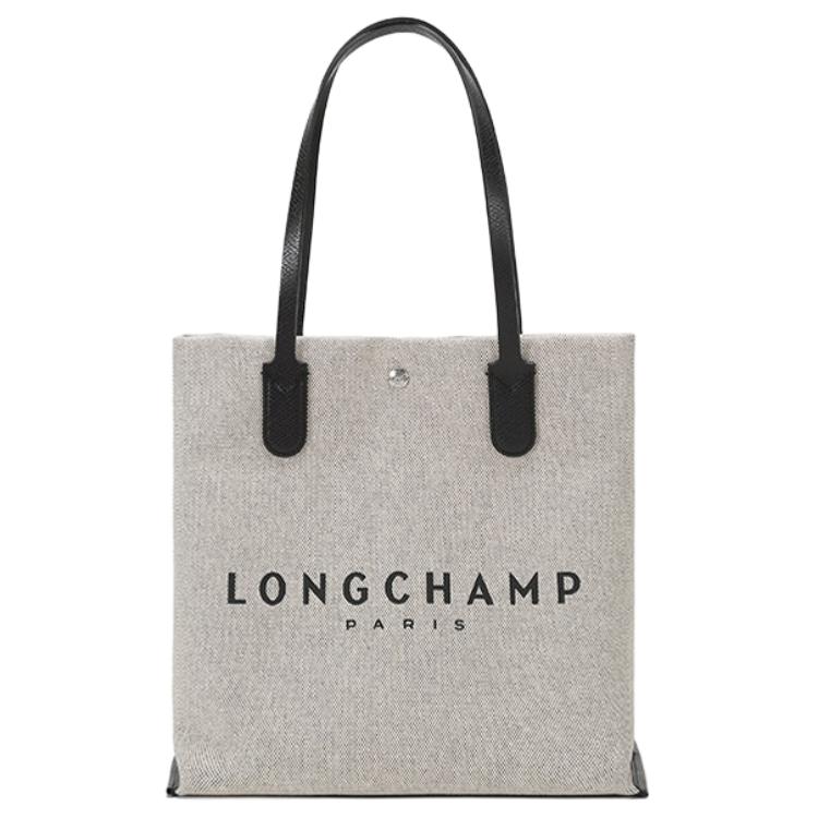 Longchamp Roseau 32 Сумка-тоут из нейлона с принтом логотипа Женская сумка-тоут Лен 10090hsg037
