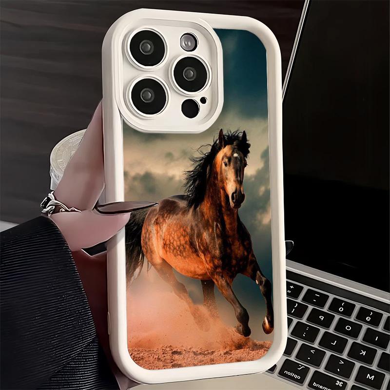 Чехол для телефона iPhone 17 Air 16E 15 16 Pro Max Ферганская лошадь Животное Чехол 14 Plus 13 12 Mini Мягкий Силиконовый Fundas