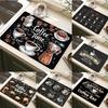 Классический кофейный дизайн коврик для сушки посуды мягкая резина нескользящий впитывающий пятностойкий для кухонных столешниц и столешниц кофейного бара