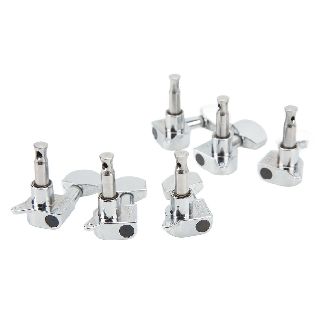 Small Square Fully Enclosed Locking Tuners 3L 3R Metal String Tuning Pegs Guitar Accessories Silver