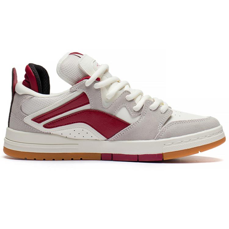 Li Ning Wave Pro Скользкие, Износостойкие, Легкие Низкие Скейтбордические Кроссовки Женские Серый Красный AECS060-1